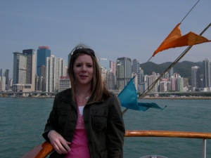 Me on the ferry tour of Victoria Harbor